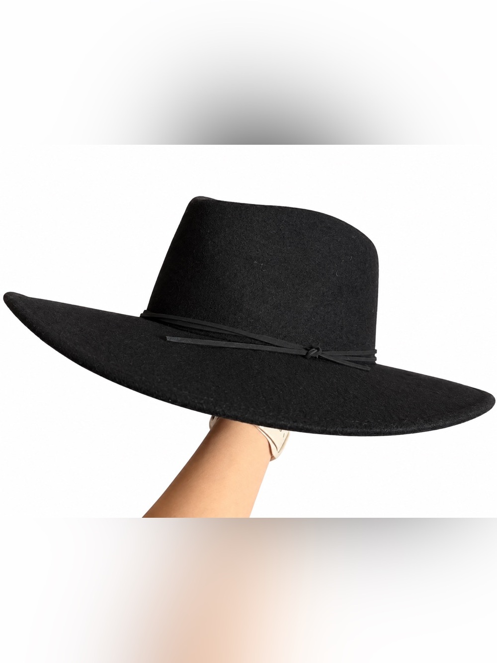 Forever 21 Black Wide Brim Felt Rancher Fedora Hat
